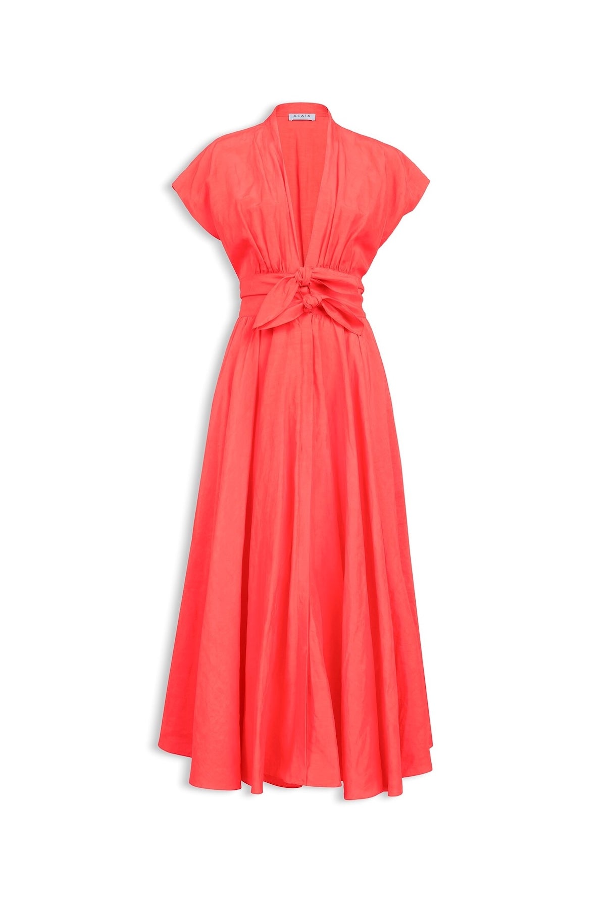 Belted Linen Blend Dress