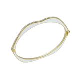 Raphaele Canot 18K Yellow Gold White Enamel OMG Bracelet