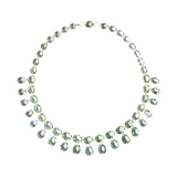 22K Yellow Gold Green Quartz Small Dauphine Necklace