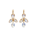 22K Yellow Gold Rainbow Moonstone Fuchsia Earrings