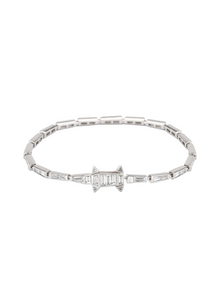 18K White Gold  Diamond Alligator Bracelet