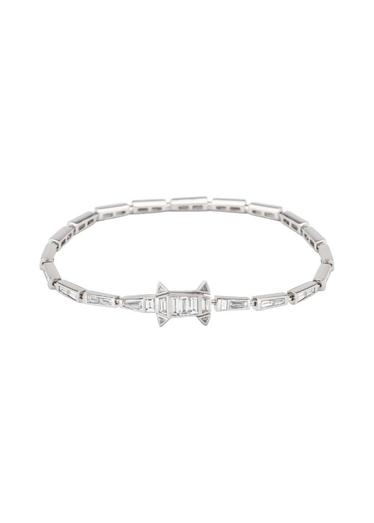 18K White Gold  Diamond Alligator Bracelet