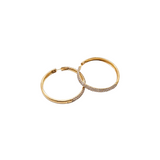 22K Yellow Gold 4mm Hoops with Diamonds