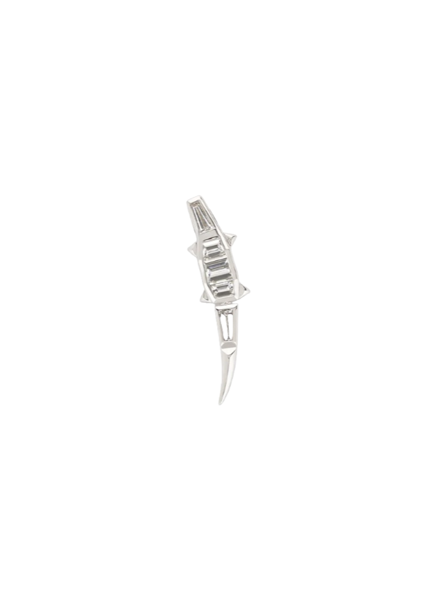 18K White Gold Diamond Alligator Right Single Climber