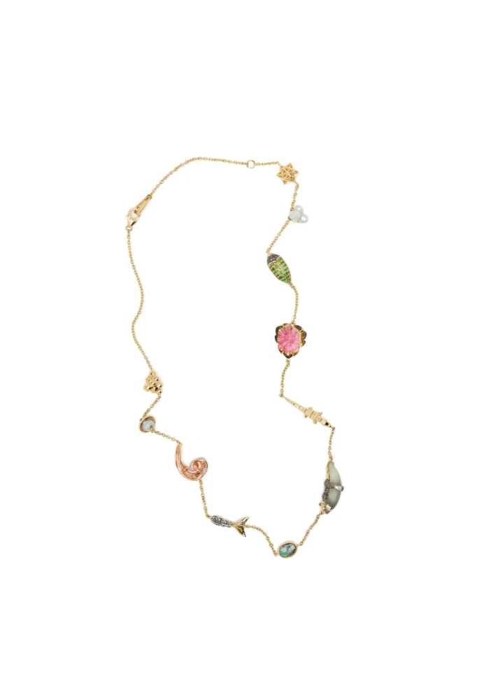 18K Yellow Gold Charm Necklace