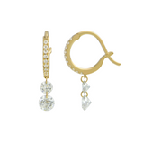 18K Yellow Gold Set Free Diamond Mini Hoops Duo