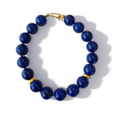 Darlene de Sedle 16" 20mm Lapis Bead Necklace with Yellow Gold Rondels