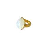 Medium Moonstone Scarab Ring