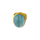 Aqua Scarab Ring