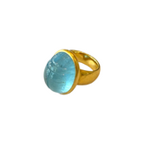 Aqua Scarab Ring