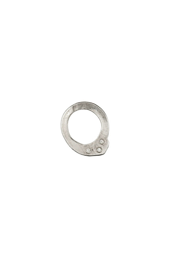 Sterling & Triple Diamond Stack Ring