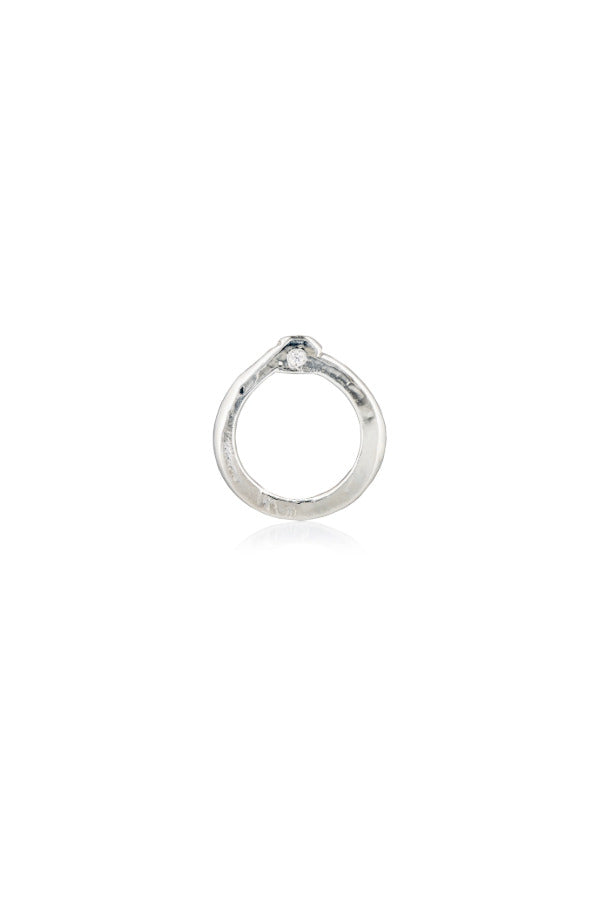 Dainty Sterling Diamond Stack Ring