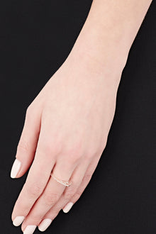 Sterling & Triple Diamond Stack Ring