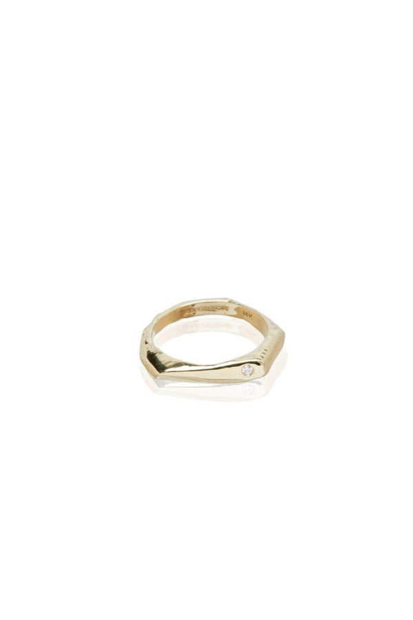 Gold Geometric Diamond Ring