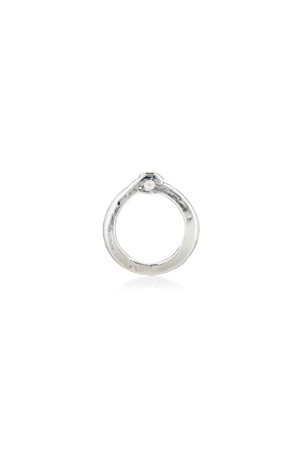 Dainty Sterling Diamond Stack Ring