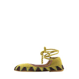 Kashura Crochet Ballerina Flat in Mustard Yellow