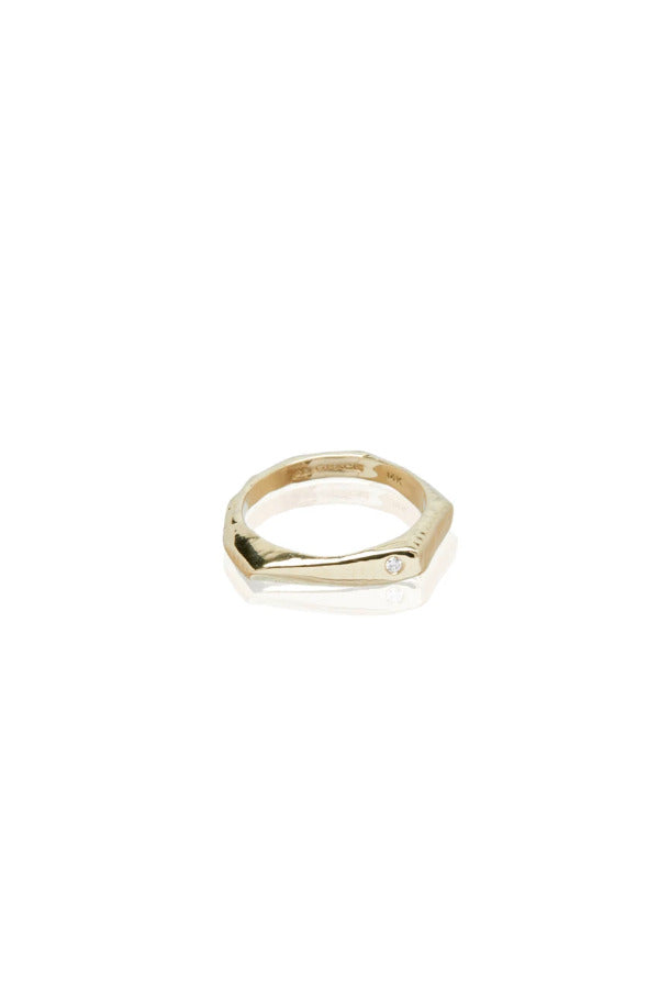 Gold Geometric Diamond Ring