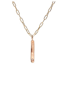 Elongated Rose Gold & Diamond Charm