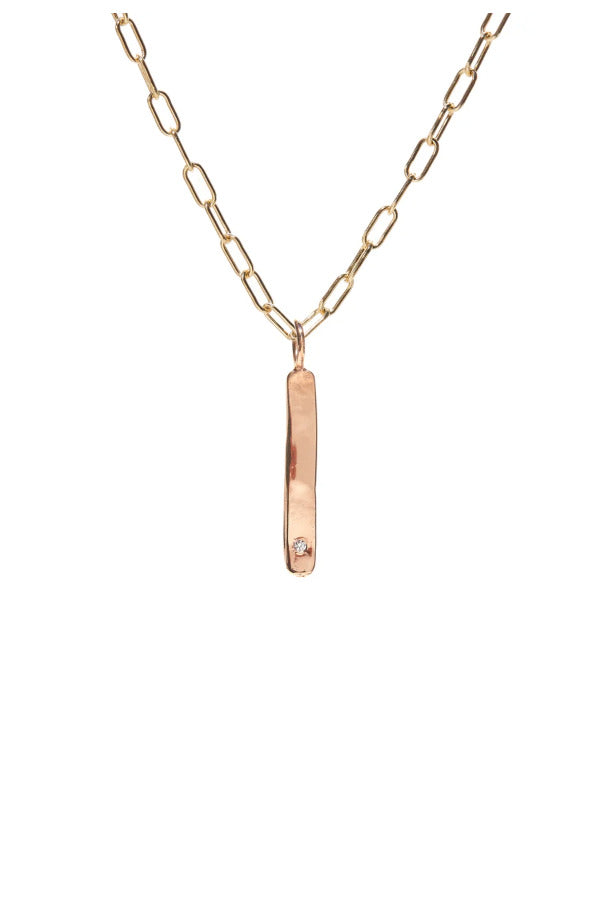 Elongated Rose Gold & Diamond Charm