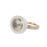 Alice Cicolini 14K YG and Silver Tile Ring with White Topaz