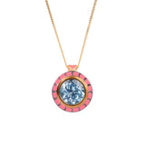 Alice Cicolini 22K YG 13mm Silver Tile Necklace with Blue Topaz