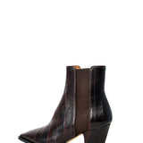 Alexa Wagner Dark Brown Eel Leather Lenny Bootie
