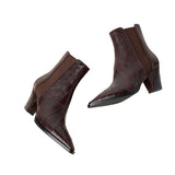 Alexa Wagner Dark Brown Eel Leather Lenny Bootie