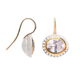 Alice Cicolini 14K YG Hook SS with Lacquer Enamel, 22K Gold Bezel with White Topaz