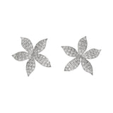 18K WG Blossom Pave Studs with White Diamonds