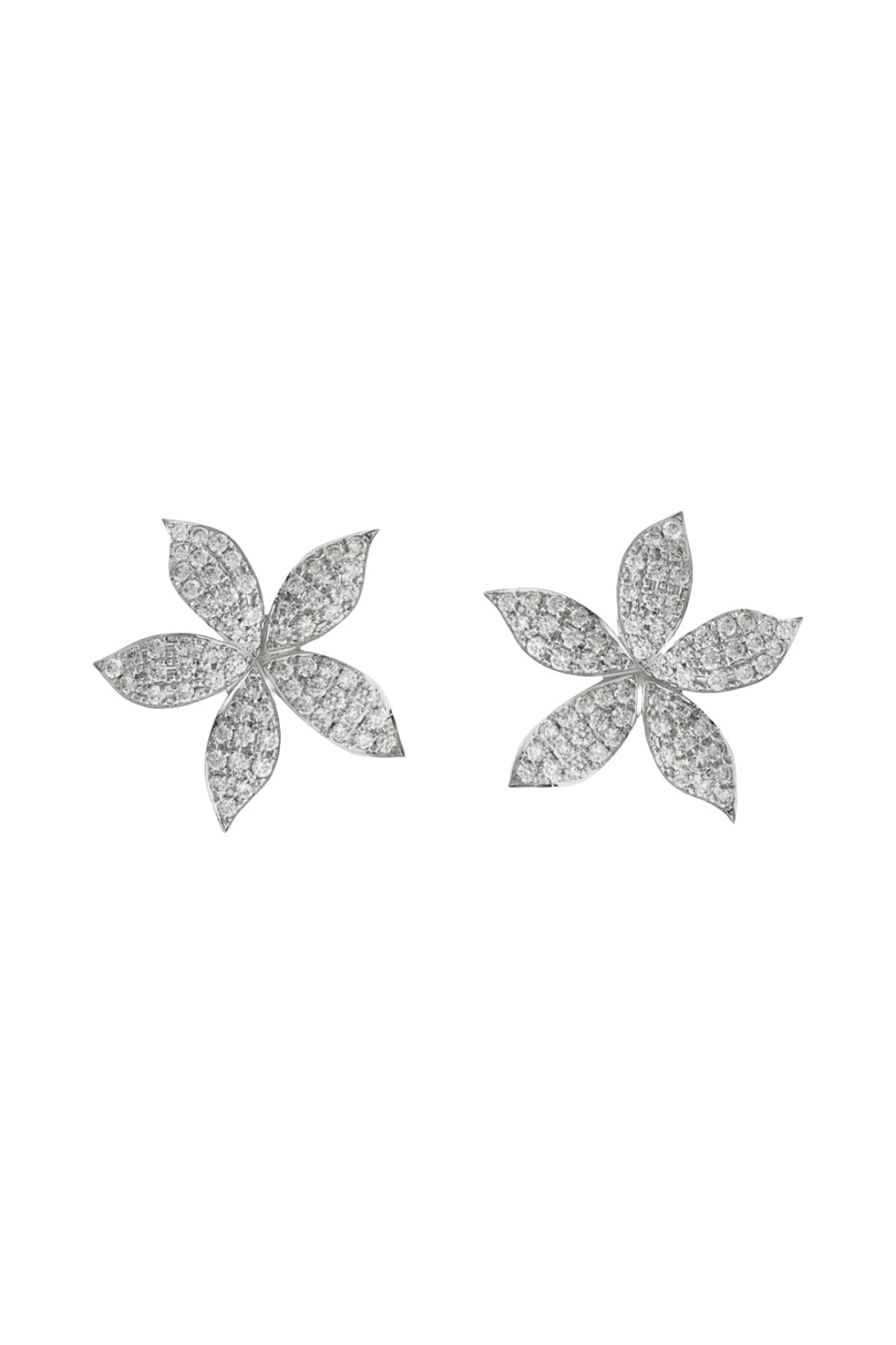 18K WG Blossom Pave Studs with White Diamonds