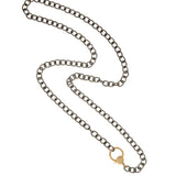 Ileana Makri Oxidized 50cm Sterling Chain with 14K Diamond Lock