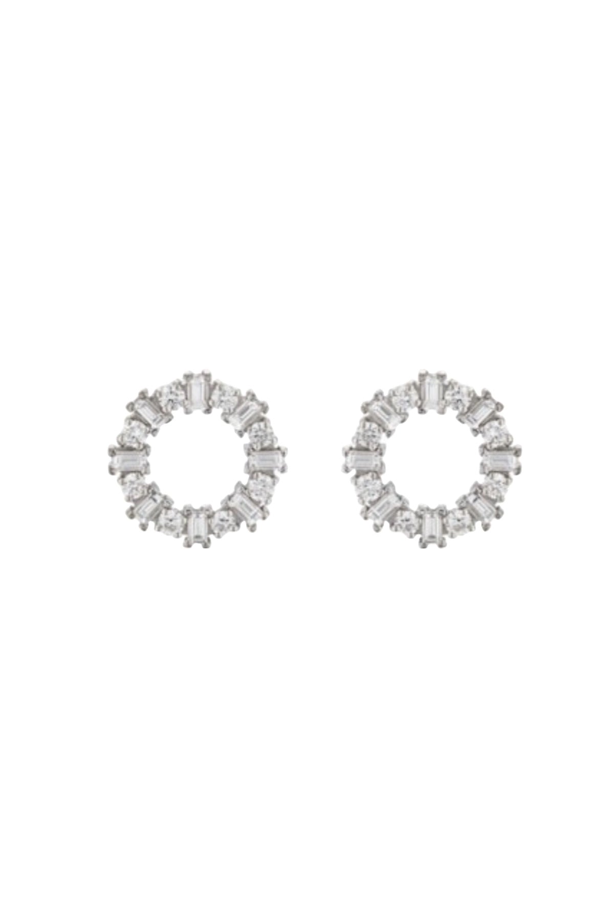 Ileana Makri 18K WG Diamond Crown Earrings