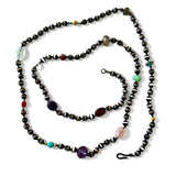 Ileana Makri Black Striped Agate Bead Necklace (39")