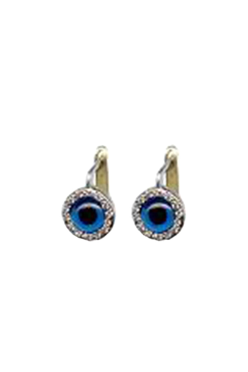 Ileana Makri 18K WG Evil Eye Clip Earrings with Diamonds