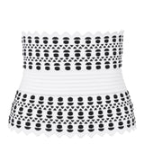 Alaia Blanc/Noir Vienne Stretch Knit Corset Belt