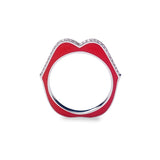 Raphaele Canot WG OMG Red Enamel Ring with Diamonds