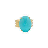 Irene Neuwirth Heroic One of a Kind 18K YG Ring with Turquoise on Triple Band
