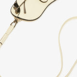 Back alternate view of white valextra glasses case with lanyard on white background, with no model shown.