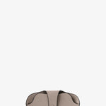 Back view of nude valextra glasses case with lanyard on white background, with no model shown.