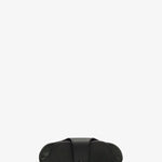 Back view of black valextra glasses case with lanyard on white background, with no model shown.