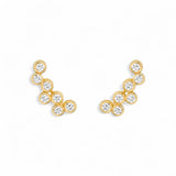 Viltier 18K Yellow Gold Diamond Clique Earrings