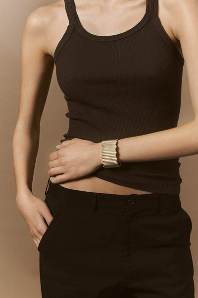 18K Yellow Gold Edge Cuff
