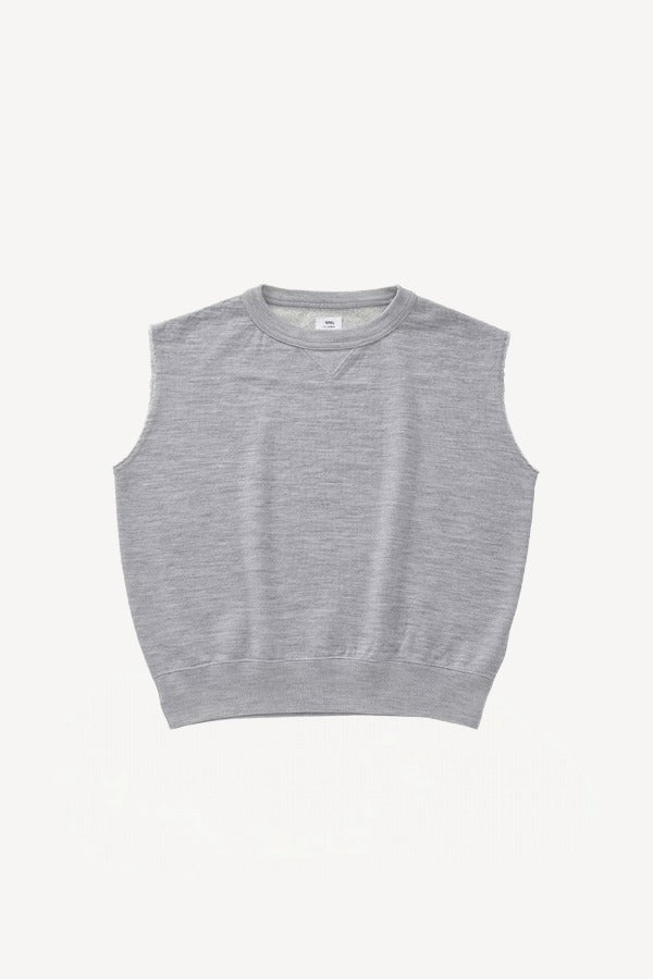 Font view of grey carree sl sweat top on white background, with no models shown.