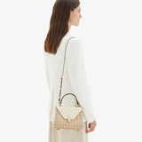 Valextra Iside Wicker Top Handle Mini Bag
