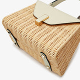 Valextra Iside Wicker Top Handle Mini Bag