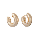 Sidney Garber 18K Yellow Gold Wide Tubular Hoop Earrings