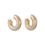 Sidney Garber 18K Yellow Gold Wide Tubular Hoop Earrings