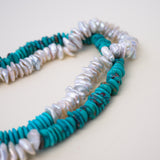 Turquoise Beads and Freshwater Keshi Pearls