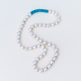 Small White Baroque Pearl Necklace with Turquoise Beads