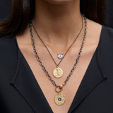 Ileana Makri Oxidized Sterling Chain with 14k Diamond Lock (50cm)